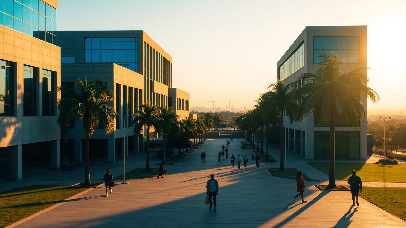 Campus de l'Université de Kinshasa au coucher du soleil